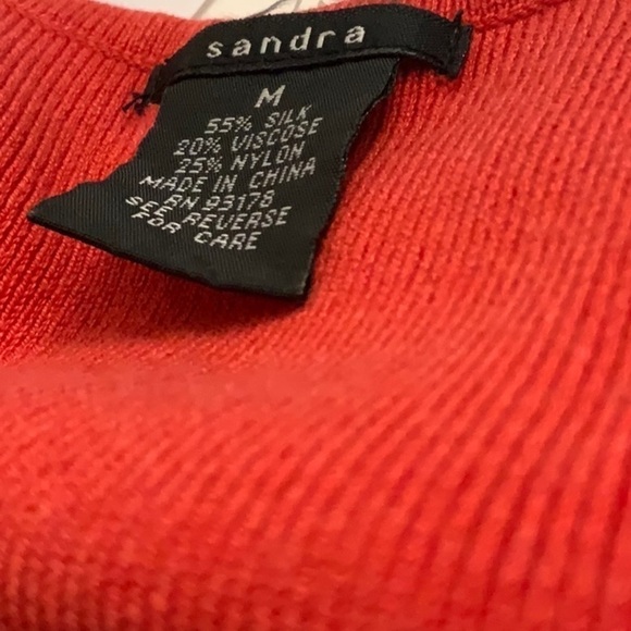 𝅺SANDRA orange sleeveless top with Silk blend fabrics. Size M - Picture 4 of 4